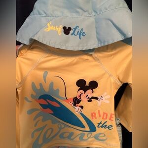 NWT Disney Baby Light Blue and Yellow 3-Piece Set 12 mo. Beach set